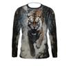 Новые мужские футболки с 3D-графикой тигра, мужские подарки, модные топы Harajuku с круглым вырезом, повседневные спортивные футболки с длинным рукавом и принтом волка