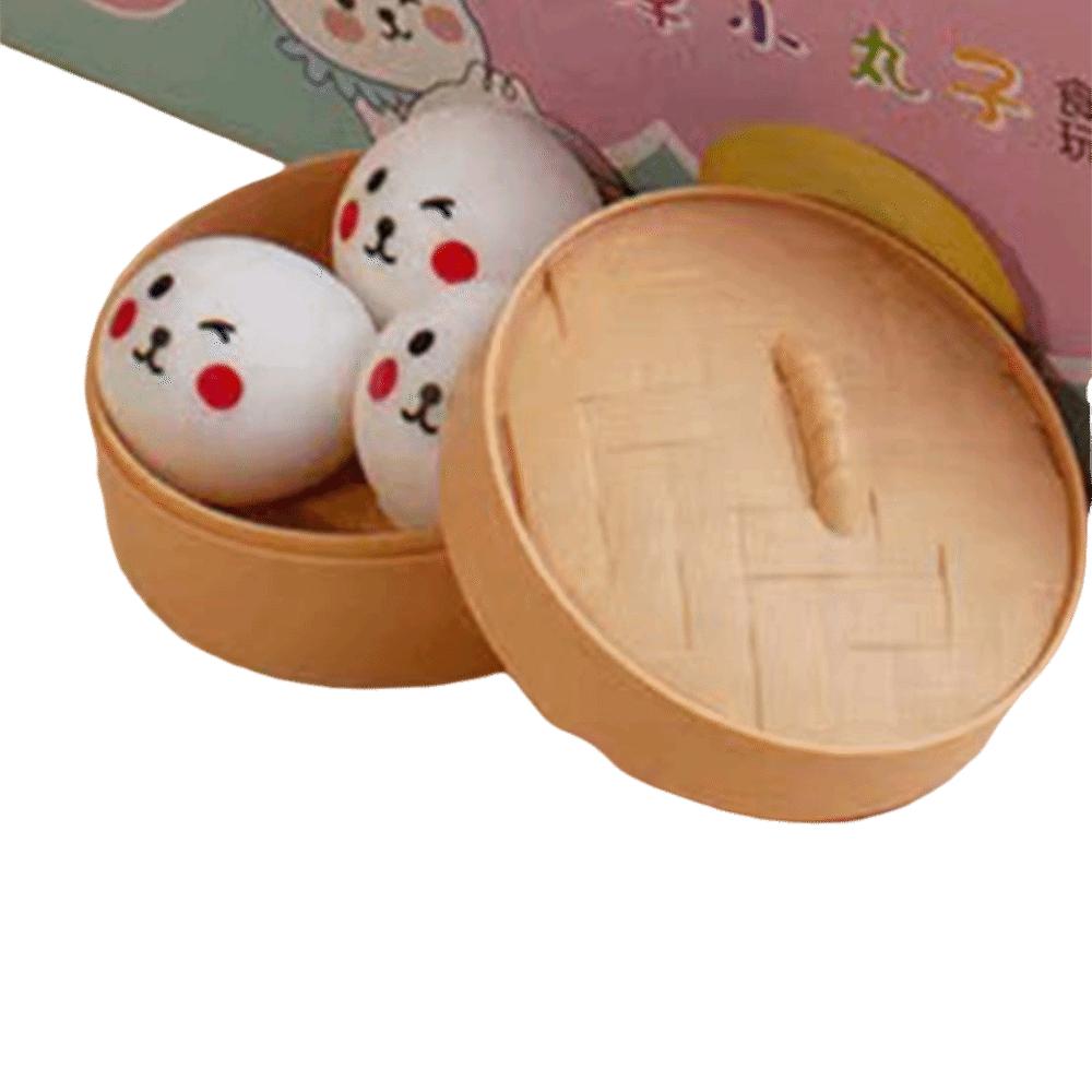 Steamer Animal Dumpling Toys Steamed Dumpling Dog Bun Squeeze Balls Mini Squeeze Toys Boys Girls