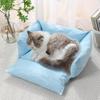 Корейская милая кровать-диван для питомцев: Плоткий Чистый Хлопок Холст, Съемный и Стираемый, Двойного Назначения для Маленьких Собак и Кошек