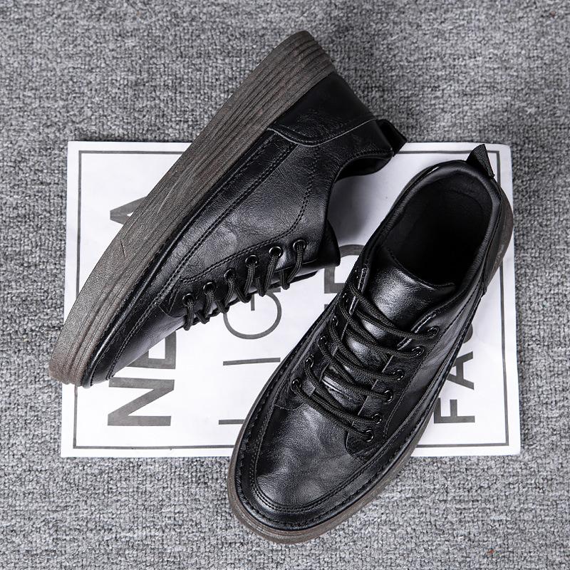 Новая кожаная мужская обувь дышащая повседневная кожаная обувь с круглым носком обувь для хайкинга обувь для активного отдыха деловая обувь в британском стиле