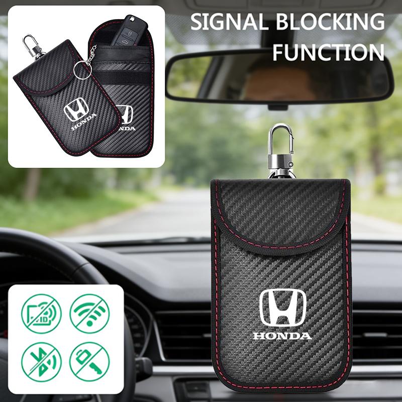 CLVRX1 Car Key Case Signal Blocker Bag RFID Shielding Pocket For Honda Civic XR-V CR-Z CRV HRV City Accord Legend Jazz RR VTi Fit