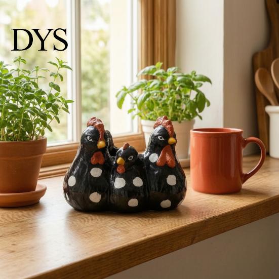 Горшок для растений для спальни Семья кур Смоляной цветочный горшок, Милый горшок, Декоративный деревенский горшок для суккулентов, Декор для дома и улицы, Цветочный горшок, Растения