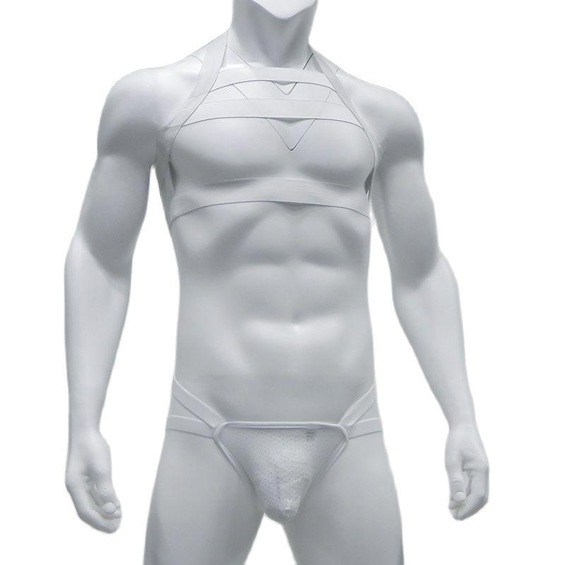 CLEVER-MENMODE Стринги Комплект с ремнями G-string Нижнее белье Мужское На тело На грудь На плечи Ремешки Бондаж Сексуальный Эластичный Джокстрап Костюм Жгут