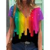 Рубашка Harajuku с принтом радуги женская оверсайз толстовка женские худи с коротким рукавом летняя мода одежда Y2K натуральный стиль