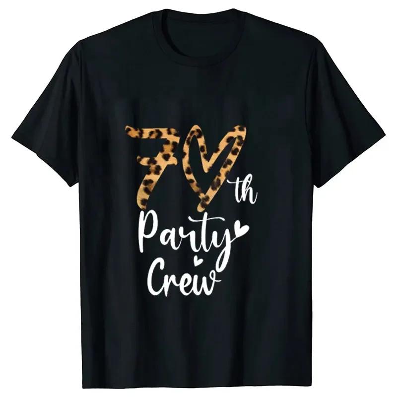 Футболка Hello 70 Tops с леопардовым принтом Футболка 70th Birthday Squad для женщин Летняя одежда Футболка с коротким рукавом для вечеринки по случаю дня рождения