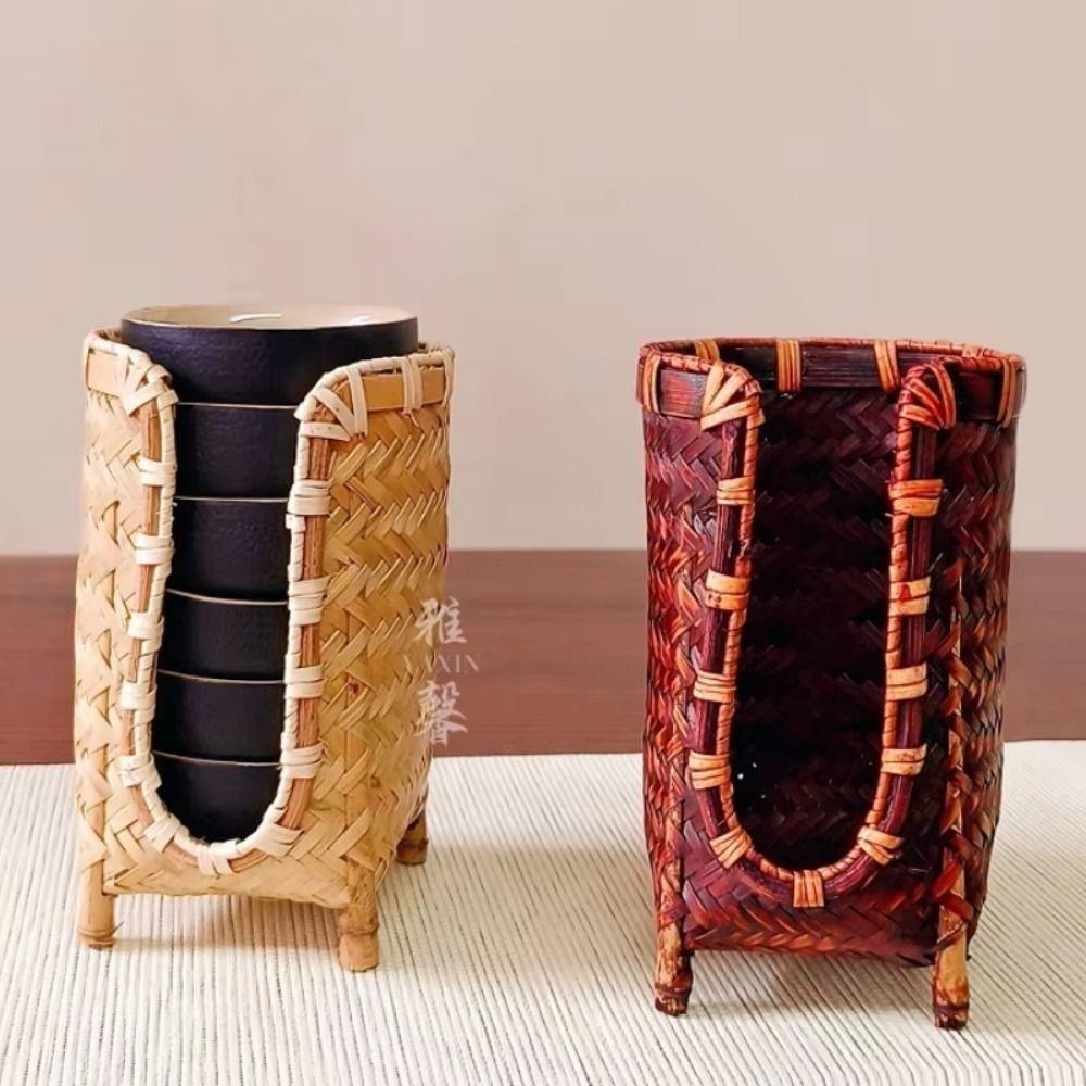 Подставка для стаканов в стиле ретро, держатель для бумажных стаканчиков ручной работы, многоцелевая корзина для хранения чайных чашек, столешница