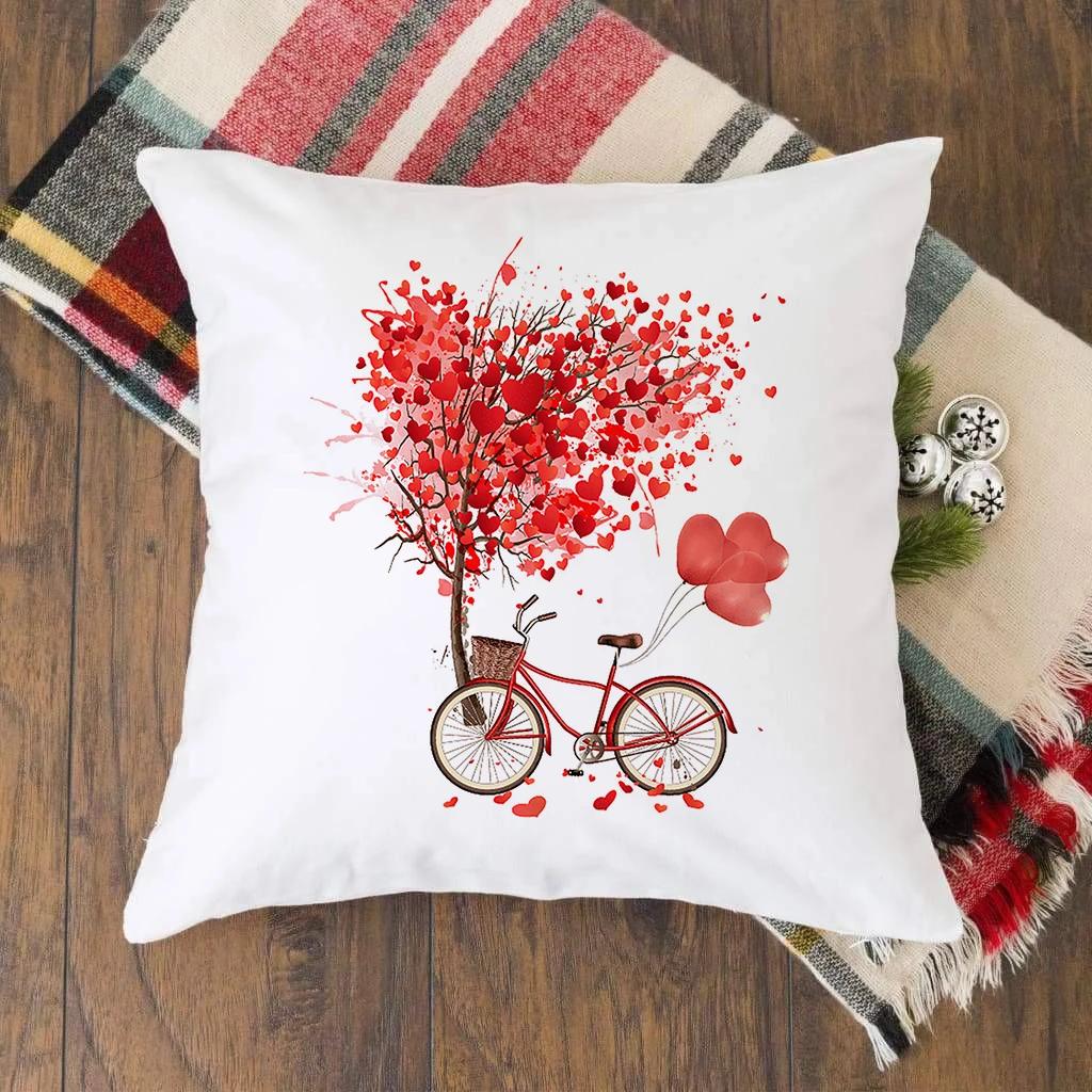 Украшения Домашний Офис Диван Наволочка Белая Подушка Чехол Для Комнаты Любовника Подушка Красочные Сердца Напечатаны