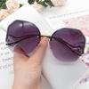 Солнцезащитные очки без оправы с отделкой, женские модные высококачественные солнцезащитные очки с защитой от ультрафиолета