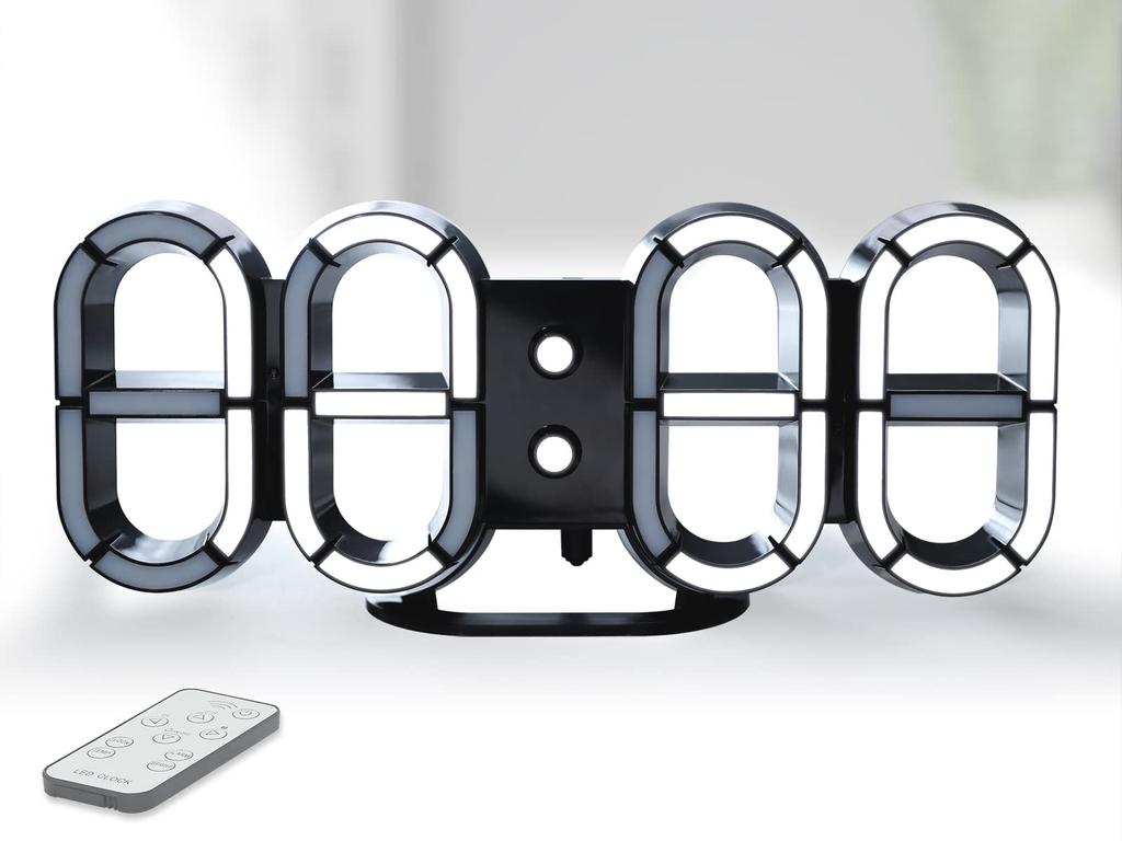 KOSUMOSU Led Digital Alarm Inch Black Wall Cool Black Clock for Living Room Includes Remote Temperature Desktop Clock Clock, Clock, Clock, 9.7 Clock,