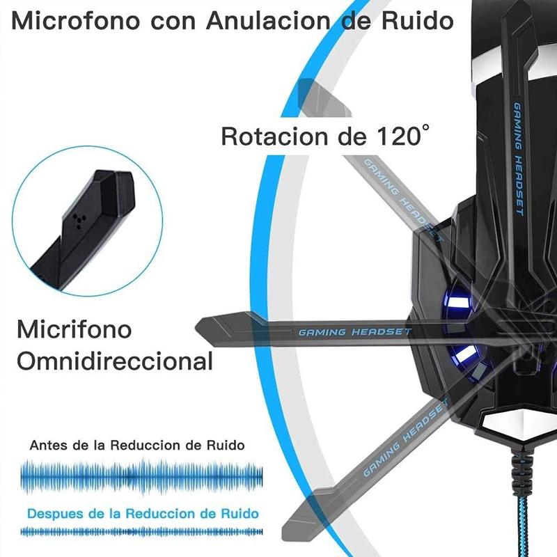 Игровая стереогарнитура G9000 для PS4, PS5, ПК, Xbox One, накладные наушники с шумоподавлением и микрофоном, светодиодная подсветка, объемный бас, мягкие наушники с памятью