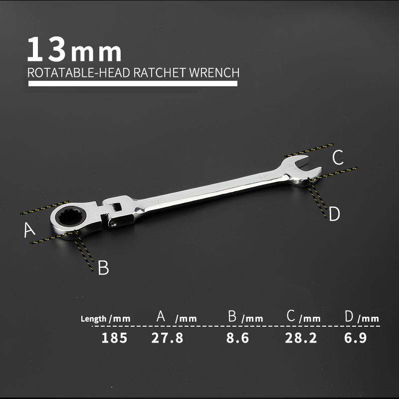 Многофункциональный набор ключей с трещоткой на 180 градусов, гибкие рожковые ключи для ремонта автомобилей, ручные инструменты, комбинированный гаечный ключ