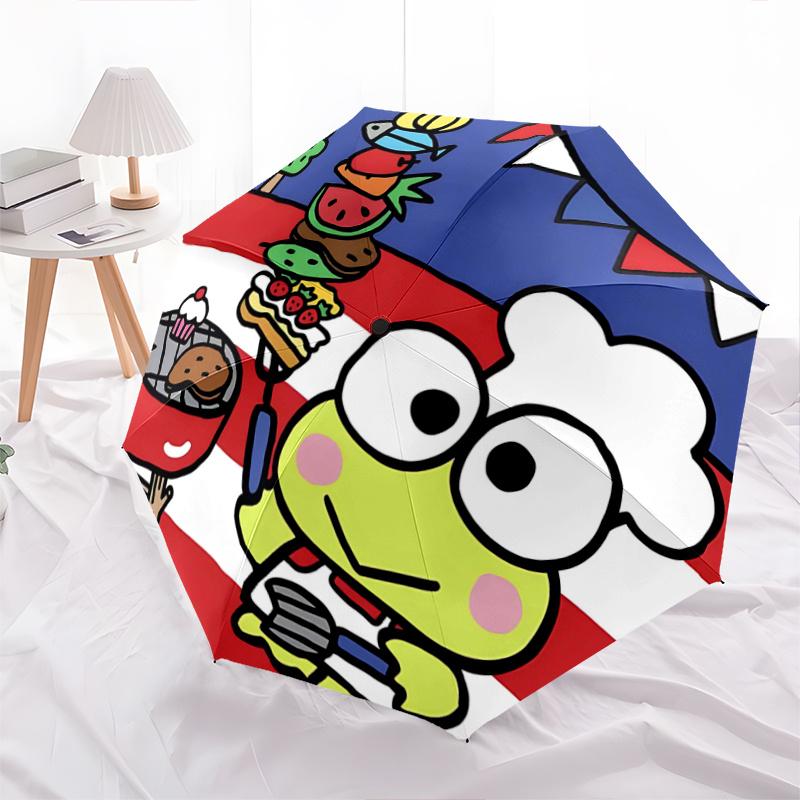 1pc Keroppi Frog Chef BBQ Grill Set with Chef Hat Automatic Opening Folding Umbrella - Perfect for Outdoor Parties, Festivals, and Everyday Use!Z083