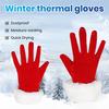 Santa Claus Gloves Christmas Red Gloves with White Fuzzy Cuffs Winter Warm Full Finger Gloves for Xmas Party Costume Accessories