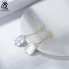ORSA JEWELS Жемчужное ожерелье с пресноводным жемчугом барокко Винтажное Позолоченное 14K Серебро 925 Пробы Ретро Длинная звеньевая цепь Украшения для женщин GPN14