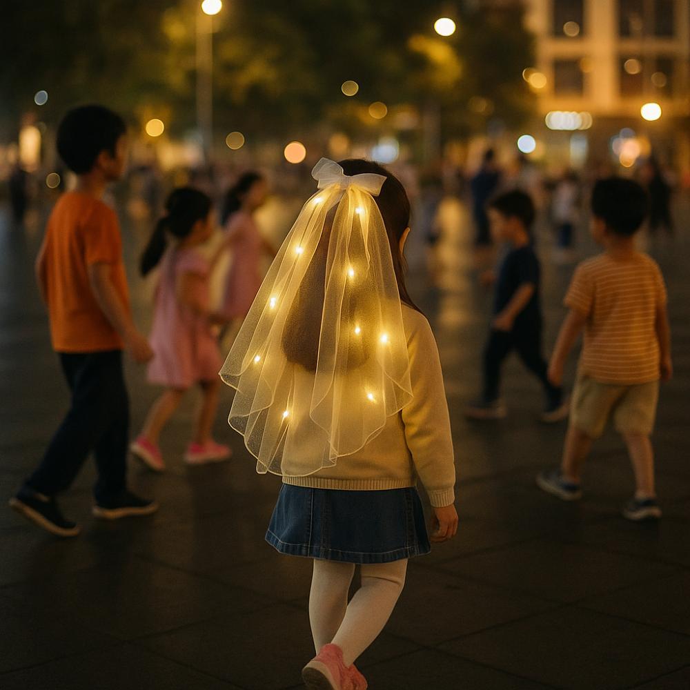 Аксессуары для волос Светящаяся свадебная фата Бант Светящаяся фата Свадебная фата для новой невесты для женщин