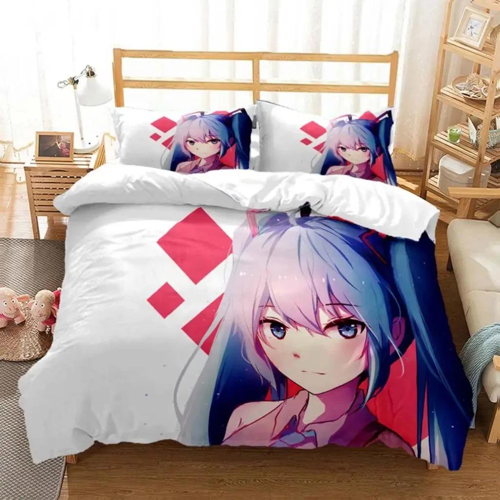 Anime Princess Girl Hime Bedding Set Boys Girls Twin Queen Size Duvet Cover Pillowcase Bed Kids Adult Fashion Home Textileextile