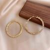 Универсальные серьги-кольца из серебра S925: Преувеличенные модные серьги-пусеты в корейском стиле