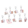 Cute Bubu Dudu Keychains Acrylic Cartoon Bear Keyring For Accessories Bag Pendant Key Chain Jewelry Fans Couple Love Gifts