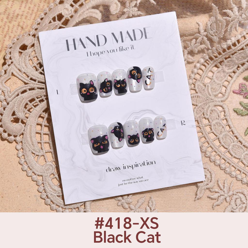 27Style Choice кошачий глаз накладные ногти короткие ручной работы накладные ногти с наклейками инструменты полное покрытие типсы с желеобразным клеем