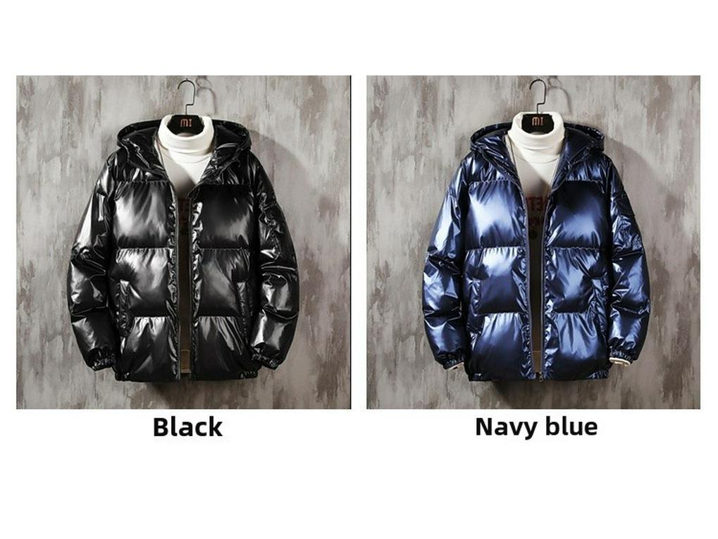 Мужская модная куртка из блестящего хлопка 2023 года - стильное зимнее пальто