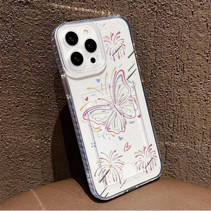 Силиконовый чехол-карман для карт для Oppo Reno 10 12 13 14 Samsung A16 A26 A36 Xiaomi Redmi Note 12 13 11 10 14 Прозрачный бампер для телефона