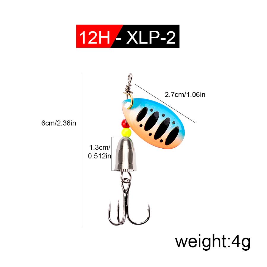 FISH KING Spinner Bait 3,9 г, 4,6 г, 7,4 г, 10,8 г, 15 г, приманки для ложки, металлические приманки для щуки с тройными крючками, искусственная приманка для окуня, рыболовная приманка