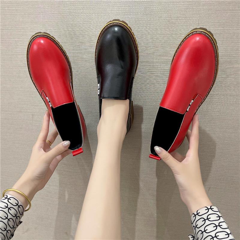 Мягкие кожаные лоферы с низкой посадкой, повседневные туфли со средним каблуком - Женская обувь