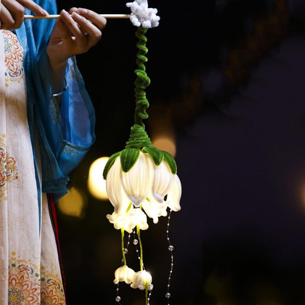 Ручная работа, витая палочка, цветок лотоса, фонарь, DIY набор материалов со светодиодной подсветкой, традиционный китайский фонарь, светящийся