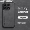 KEYSION Роскошный ретро чехол из ПУ кожи для Xiaomi 17 Мягкий силикон+ПК Ударопрочная задняя крышка для телефона Xiaomi 17
