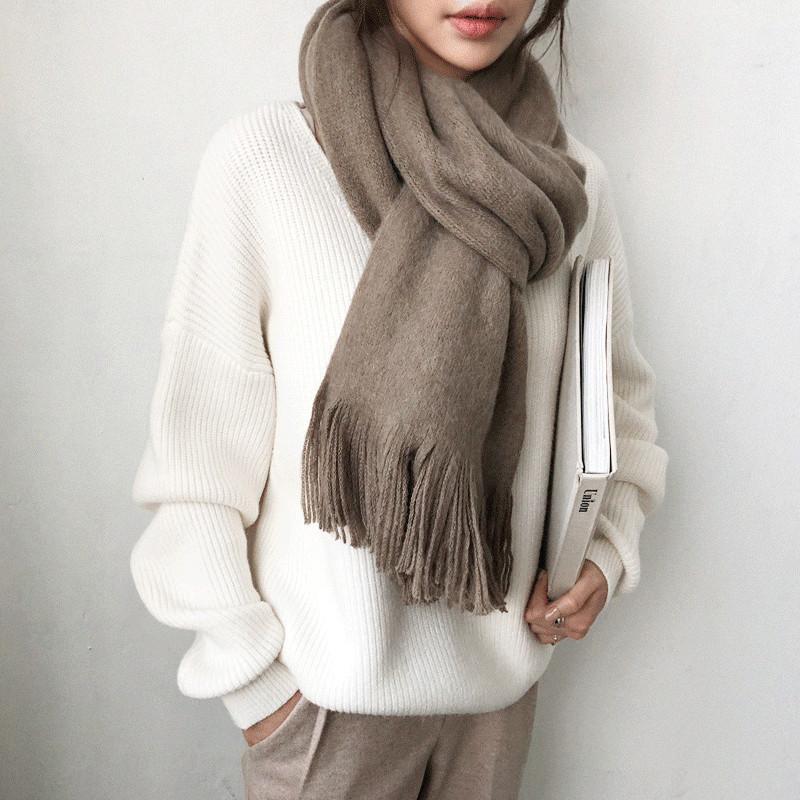 Свитер с v-образным вырезом, свободный простой пуловер с неровным краем, вязаный топ для женщин