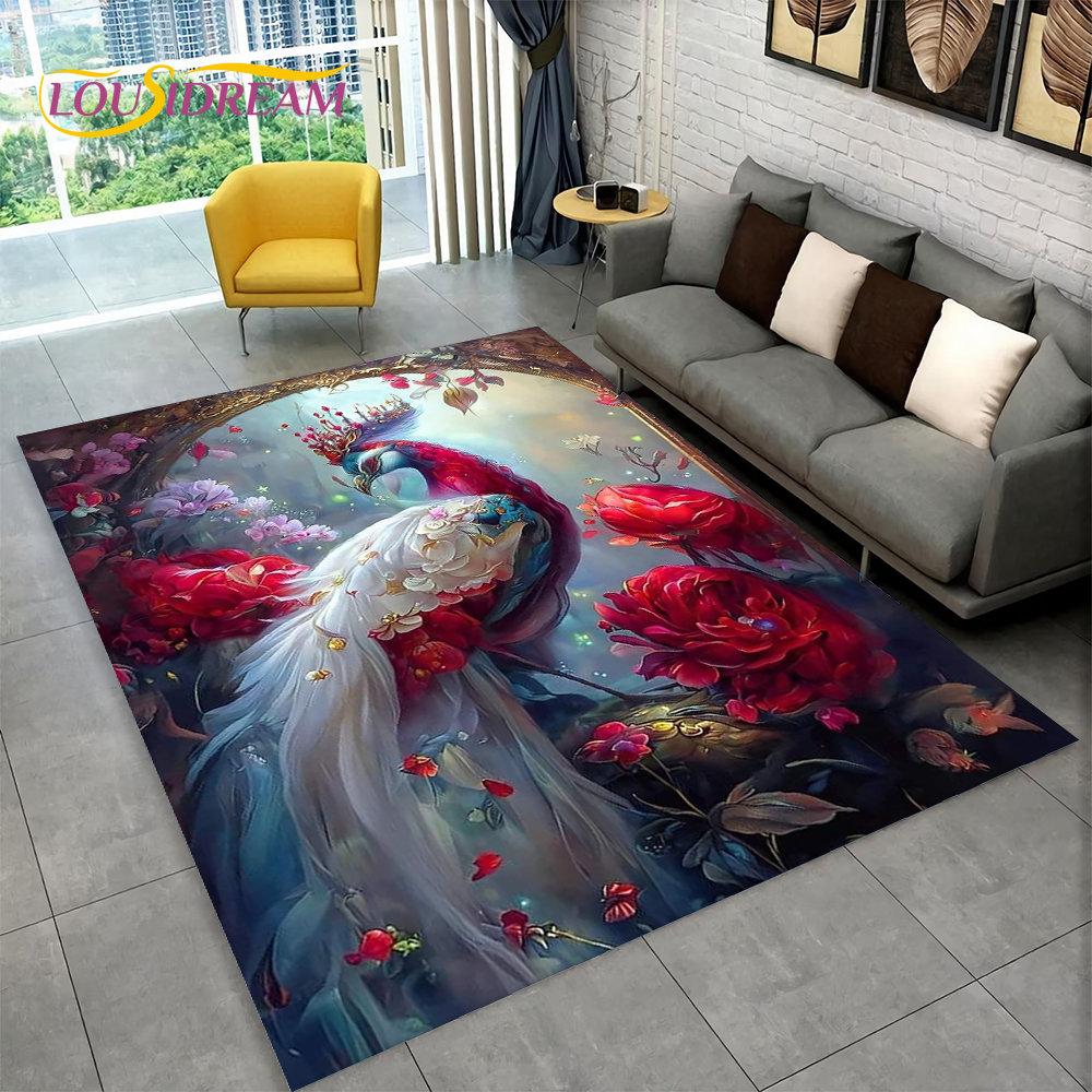 3D изысканный коврик с изображением павлина, коврик для дома, гостиной, спальни, дивана, коврик для кухни, украшение для кухни, нескользящие коврики