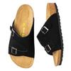 STRDEOUT Comfort and Cowhide Summer Comfortable Black Men's Sandals, Cork, Suede, Leather, Sandals, Outdoor, Office, Stylish, Slippers,
