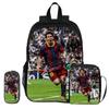Футбольная звезда Рюкзак детский Mochila Спортивный Школьный портфель Набор из 3 шт. Рюкзак Наплечные сумки Пеналы M-Messi Портфель Детский Подарок
