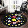 Pac Man Characters,Retro Gaming Art Chair mat Round Rug Office carpet, Machine Washable, Non slip, Suitable for Living Rooms, Bedrooms