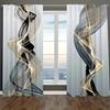 2pcs Abstract Aesthetic Artistic Lines Printed Curtain Protect Privacy Curtain For Living Room Decoration Curtain Kitchen Home