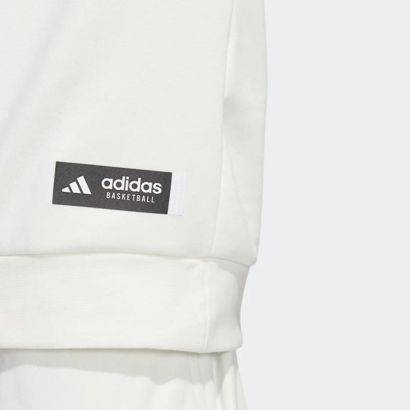adidas Сплошной цвет свободные мужские толстовки с капюшоном белый IC2438