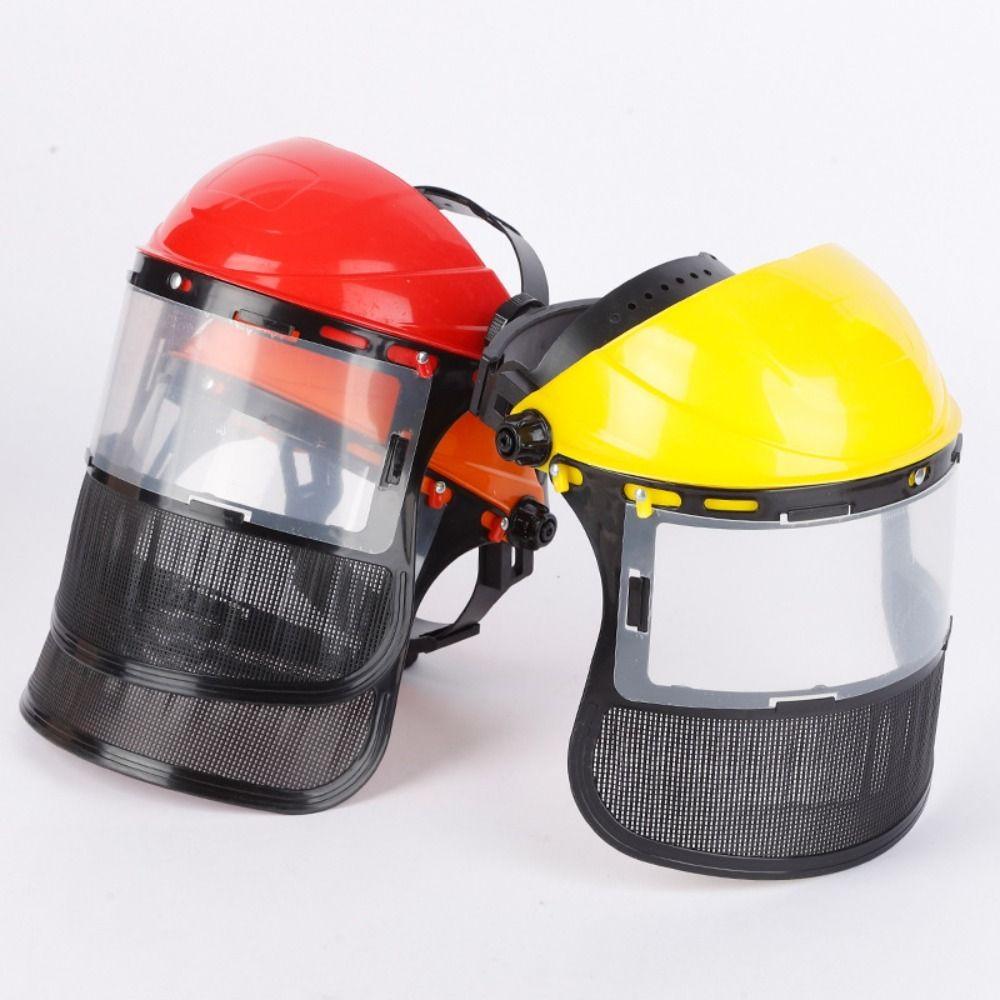 Сетчатая защитная каска-шляпа ПВХ Прозрачный лицевой щиток Влагозащитная защитная маска Лесозаготовка
