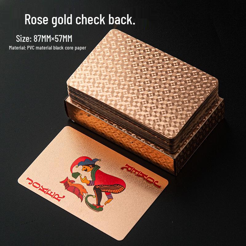 Luxury Gold PVC Playing Cards: Waterproof, Fold-Proof, Wear and Dirt Resistant, Washable.