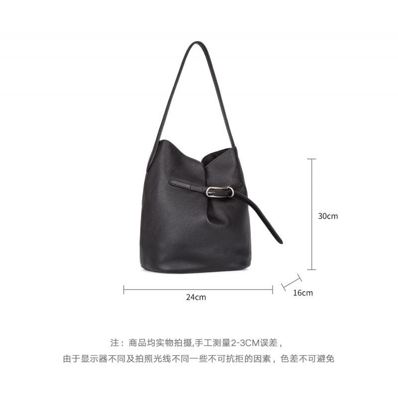 "Lock Lock" Bucket Bag Super Large Top Layer Cowhide Single Shoulder Underarm