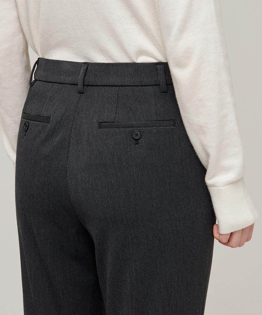 MUSINSA STANDARD WOMAN Женские плотные прямые брюки с подкладкой из флиса, узкие, с потайной эластичной талией [Угольно-серый]