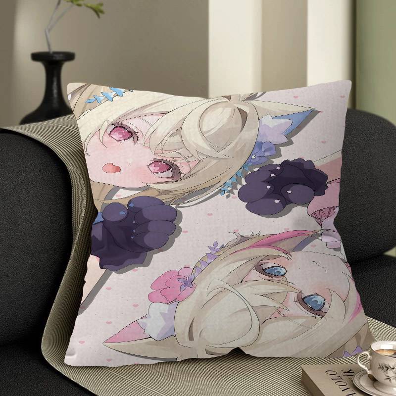 FuwaMoco Fuwawa Mococo Hololive Vtuber Офисная Подушка Наволочка Автомобильная Наволочка для Подушки 45X45СМ Наволочка для Подушки под Поясницу Наволочка для Подушки на Диван