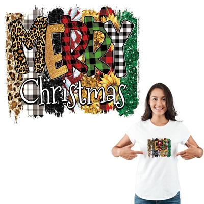 Рождественская нашивка на одежду, художественные ремесла, джинсы, толстовки, термопресс, аппликация, наклейки для одежды «сделай сам», Parches Ropa, термонакладки