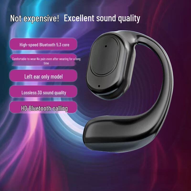 XD3 Open-ear Left Ear Wireless Earbud with Ultra-long Battery & No Latency, Universal Bluetooth for Mobile Phones