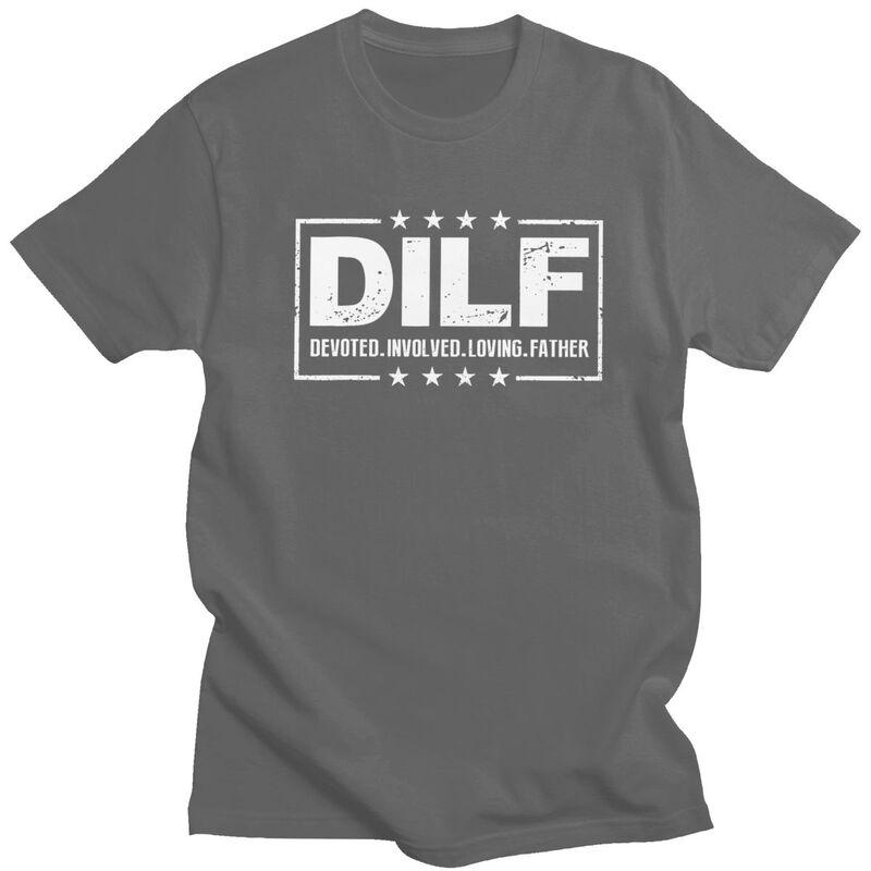 Индивидуальные DILF Преданный Вовлеченный Любящий Отец Папа Папа Футболки Мужские Хлопковые Футболки Футболка Модная Футболка Одежда