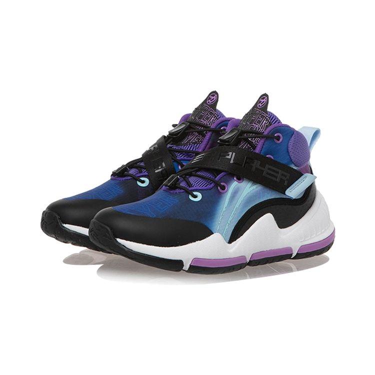 Баскетбольные кроссовки Li Ning Pioneer-Force I TD Shock Absorbation Rebound Детские кроссовки Черный Фиолетовый YKBR054-3