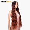 FREEDOM Synthetic Lace Front Wig 36 inch Body Wave Wigs For Women Ombre Blonde Ginger Highlight Wig Long Wavy Cosplay Wigs