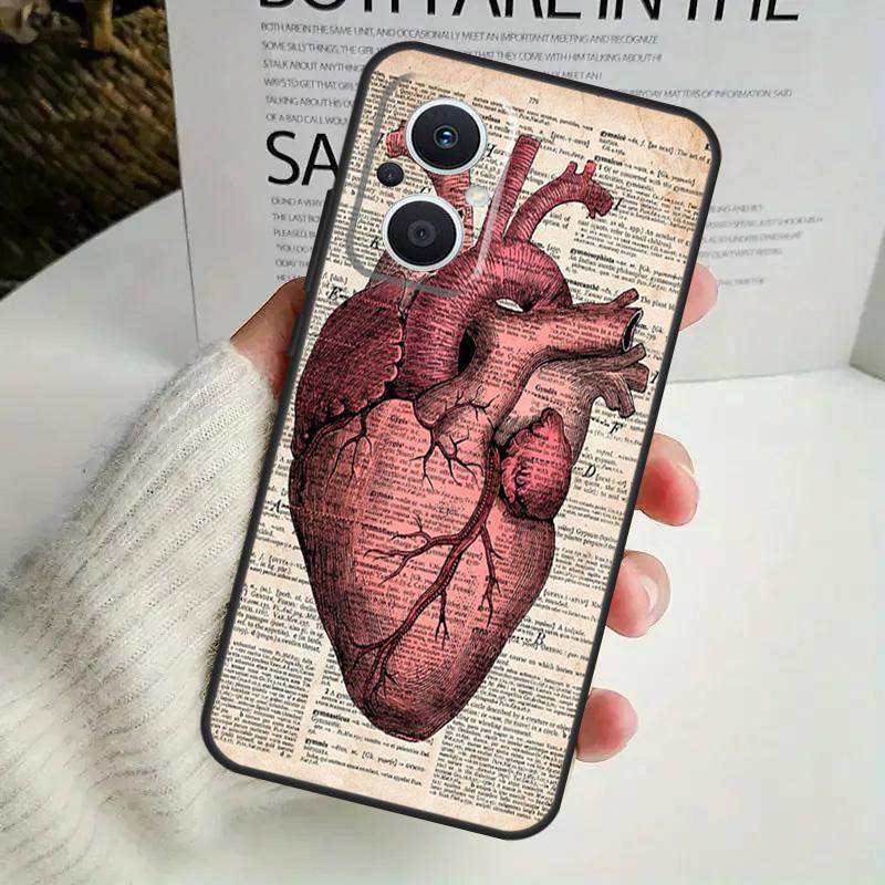 Anatomical Heart Anatomy Case For OPPO Reno 11F 10 Pro 4 5 6 7 8 Lite 4Z 5Z 8T OPPO Find X6 X5 Pro X2 X3 Neo Cover