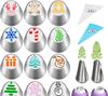 Pastry Bag Piping Nozzle Christmas Series Tips Kitchen Cake Frosting Pipeline Cream Cake Decoration Tool Reusable Nozzle Set