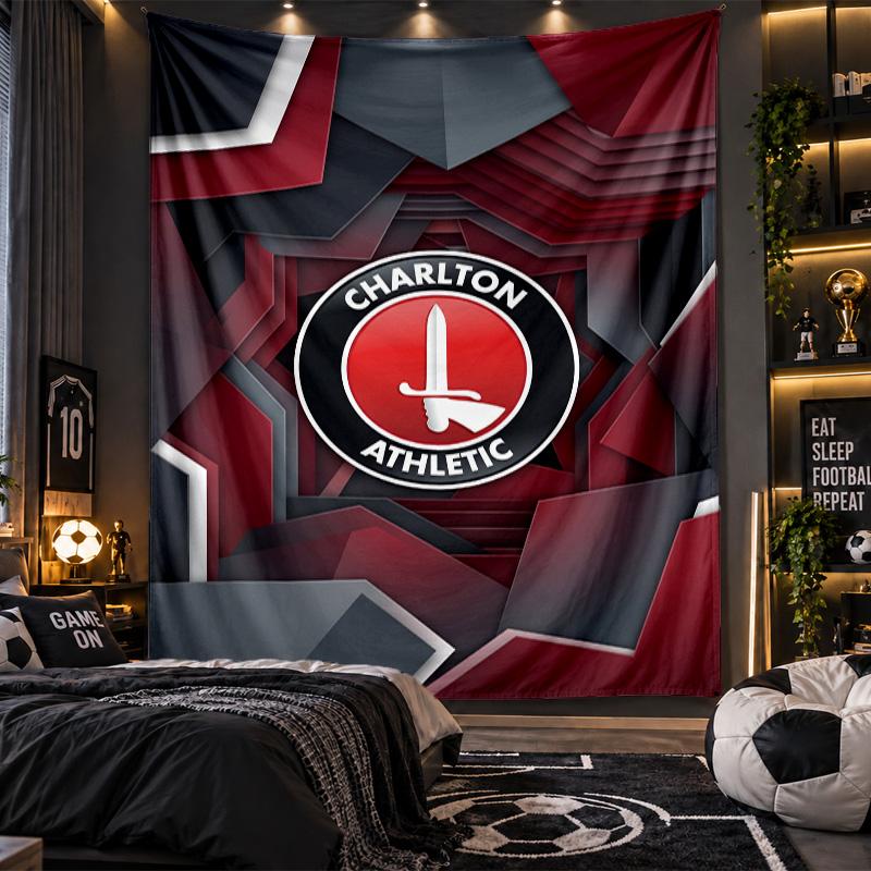 Wall Hanging Tapestry Charlton Athletic FC Print Cloth for Living Room Bedroom Home Decor