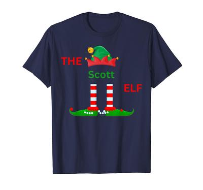 Смешная рождественская пижама Scott Elf, семейные футболки с эльфами